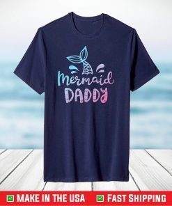 Mermaid Daddy Funny Merman Dad Papa Family Matching Birthday T-Shirt