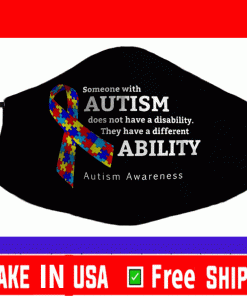 Autism Awareness Black Different Ability Face Mask
