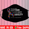 Autism Awareness Black Different Ability Face Mask
