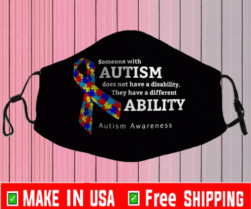 Autism Awareness Black Different Ability Face Mask