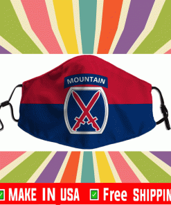 Flag of the United States Army 10th Mountain Face Mask