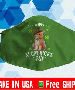 Happy St Catrick's Day Funny Cat St Patricks Day Cloth Face Mask