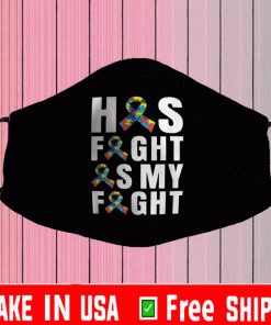 His Fight Is My Fight - Autism Awareness Ribbon Face Mask