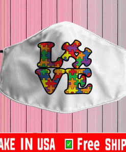 Logo Autism Awareness Puzzle Face Mask