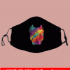 Neon Colorful Pitbull Face Mask