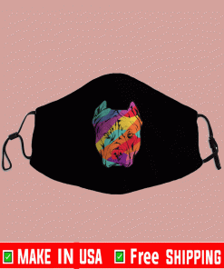 Neon Colorful Pitbull Face Mask