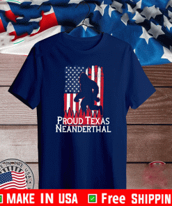 Proud Texas American Neanderthal US Flag T-Shirt