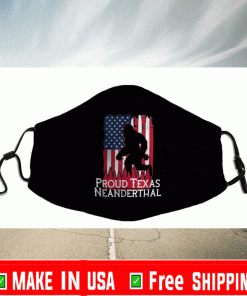 Proud Texas American Neanderthal US Flag Face Mask