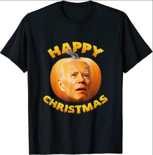 Funny Anti Joe Biden Happy Christmas Holiday Pumpkin Head gift Shirt