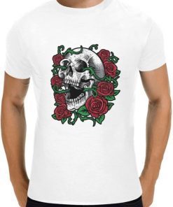 Men's Floral Skull Print Tshirt Shirt