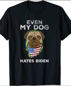 Funny Joe Biden Even My Dog Hates Biden Anti President Retro T-Shirt