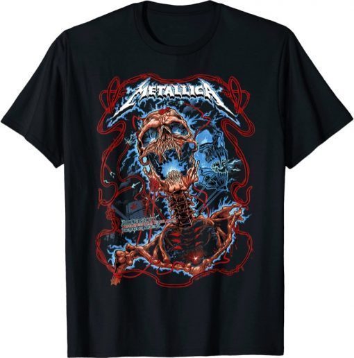 Love Metallicas Skull Lightning Blue T-Shirt