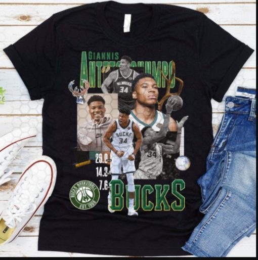 Milwaukee Bucks Giannis Antetokounmpo Shirt, NBA Basketball Team Shirt, Unisex T-Shirt,