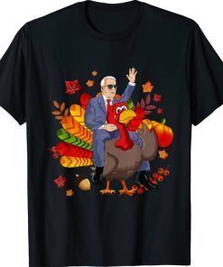 Riding With President Biden Funny Turkey Thanksgiving Mens T-Shirt