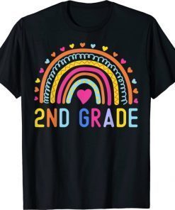 2nd Grade Rainbow Girl Boys Teacher Hello Second Grade Squad T-Shirt