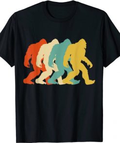 Retro Pop Art Bigfoot Silhouette Graphic T-Shirt