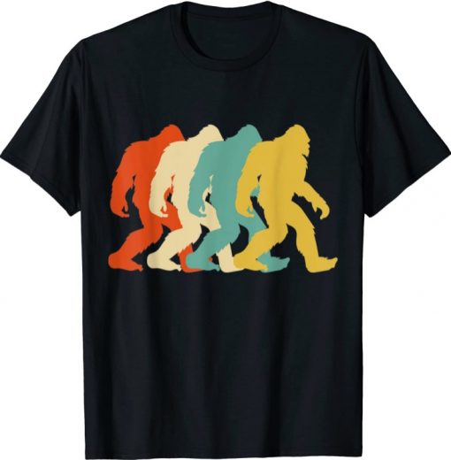 Retro Pop Art Bigfoot Silhouette Graphic T-Shirt