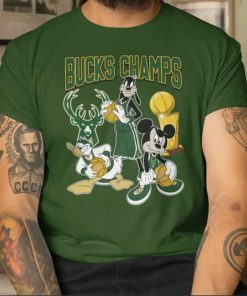 Bucks Championship Mickey Donald Goofy Milwaukee Bucks Champions Tshirt