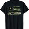 Vintage Army Brother With Camo American Flag Veteran Funny Shirt