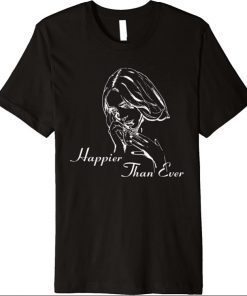 Official Billie Eilish Happier Than Ever Black Premium T-Shirt