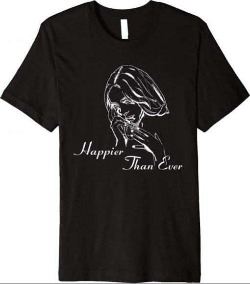 Official Billie Eilish Happier Than Ever Black Premium T-Shirt