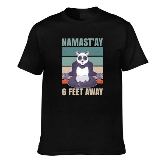 Ohclearlove Namaste Panda 6 Feet Away Funny T Shirt