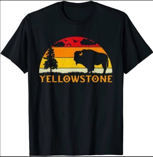 Retro Yellowstone National Park US Bison Buffalo Vintage Shirt