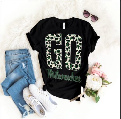 Go Milwaukee Leopard Shirt, Milwaukee Bucks Women Tee, Bucks Basketball T-Shirt