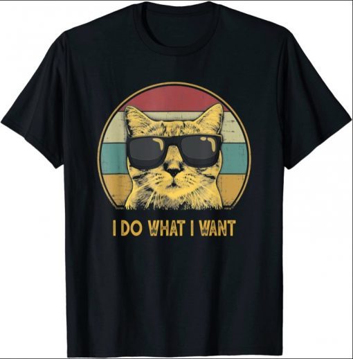 Retro I do what I want cat funny cat lover 2021 T-Shirt