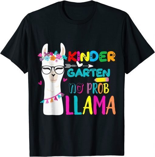 Kindergarten No Prob Llama Teacher Back To School For girls T-Shirt