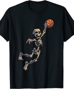 Basketball Skeleton Halloween Men Boys Basketball Halloween 2021 Tee Shirt