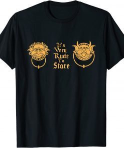 Official It's Very Rude to Stare Labyrinth door knocker T-Shirt