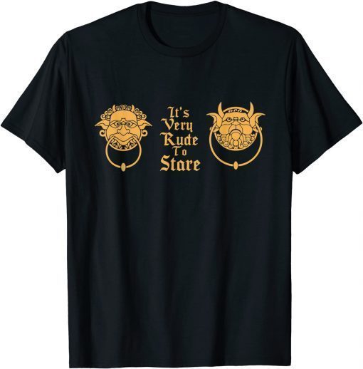 Official It's Very Rude to Stare Labyrinth door knocker T-Shirt