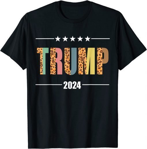 Trump 2024 Leopard Print Trump Shirt Republican Men Women Unisex T-Shirt