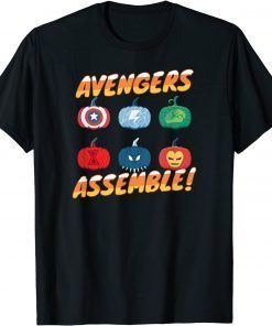 Official Marvel Avengers Assemble Pumpkin Heroes Halloween T-Shirt