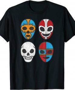 Lucha Libre Masks Freestyle Wrestling Sports Show Mexico Fun T-Shirt