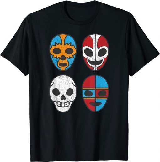 Lucha Libre Masks Freestyle Wrestling Sports Show Mexico Fun T-Shirt