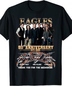 Funny Vintage Eagles 50th Anniversary 1971-2021 Signatures Band T-Shirt