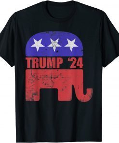 Donald Trump 2024 Pro Republican Elephant Sign Faded Vintage Unisex T-Shirt