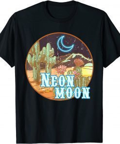 Funny Neon Moon Retro Western 80s 90s Country Tee T-Shirt