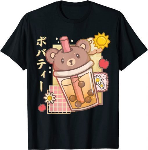 Boba Tea Bear Bubble Tea Kawaii Anime Bear Gift T-Shirt