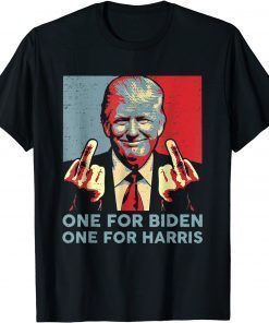 Trump Middle Finger Biden Harris Republican American Flag 2021 T-Shirt