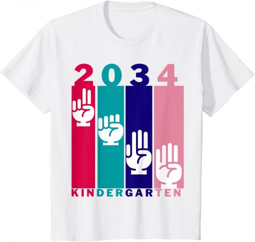 Kids Hello Kindergarten Class Of 2034 Back To School Boy Girl Fun Unisex T-Shirt