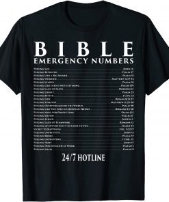 Bible Emergency Hotline Numbers - Cool Christian Gift Shirts