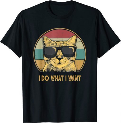 Funny Retro I do what I want cat funny cat lover T-Shirt