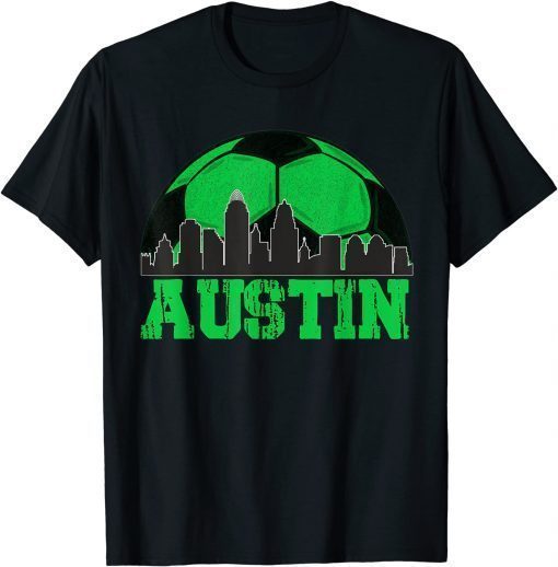 Austin Soccer Jersey Style Team Fan FC Texas Sports Verde T-Shirt