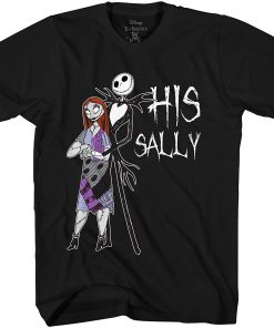 Official Disney Nightmare Before Christmas Her Jack His Sally Couples Adult T-Shirt