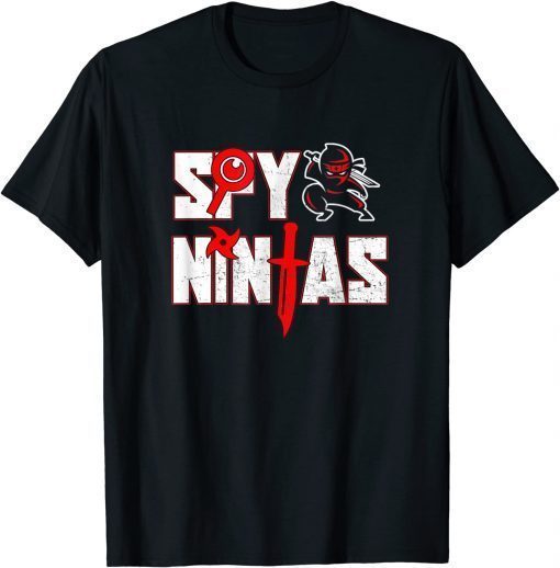 T-Shirt Cool Spy Gaming Ninjas Surrounded By Shurikens