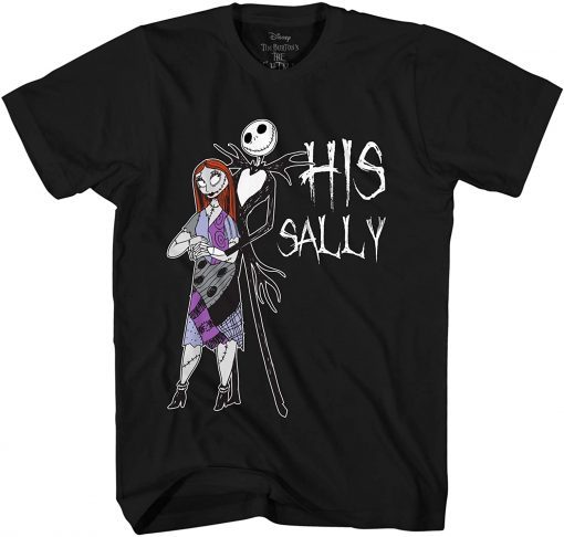 Official Disney Nightmare Before Christmas Her Jack His Sally Couples Adult T-Shirt