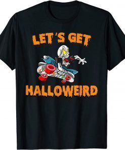 Halloween Lets Get Halloweird Spooky Skateboard Skull 2021 Shirts